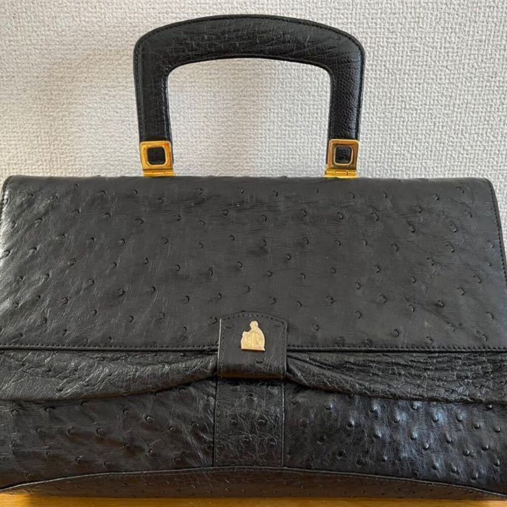 Lanvin Ostrich Handbag/small briefcase